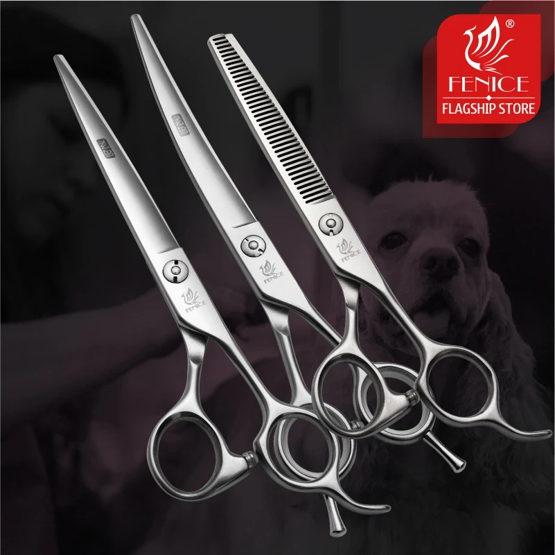 Professional Pet Grooming Scissors Curved - Fenice 6.5/7.0/7.5/8.0 Zestaw nożyczek do pielęgnacji