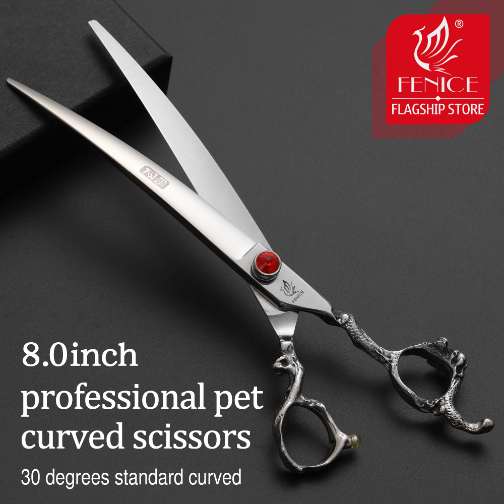 Professional Pet Grooming Scissors Curved - Profesjonalne zakrzywione nożyczki do strzyżenia Fenice