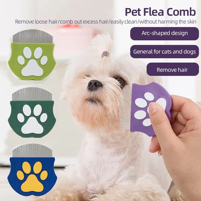 Flea Comb Fine Tooth Pet Tear Stain - Grzebień do usuwania pcheł dla kotów