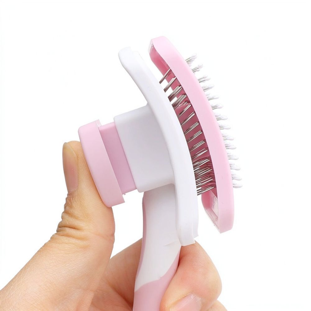 Slicker Brush Self Cleaning Pet Grooming - Zestaw do pielęgnacji sierści zwierząt: szczotka