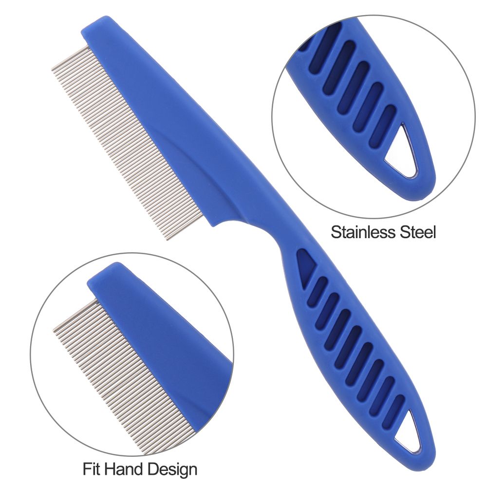 Flea Comb Fine Tooth Pet Tear Stain - 6 szt./zestaw Grzebienie ze stali nierdzewnej