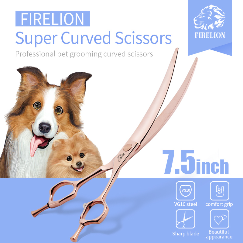 Professional Pet Grooming Scissors Curved - FIRELION Professional VG10 6,5/7,0/7,5 cala pielęgnacja
