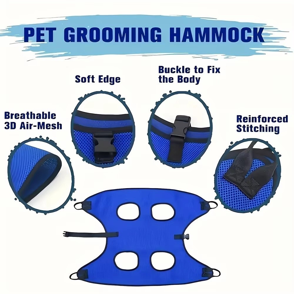 Pet Grooming Hammock Sling Restraint - Duży hamak do pielęgnacji zwierząt, odporny