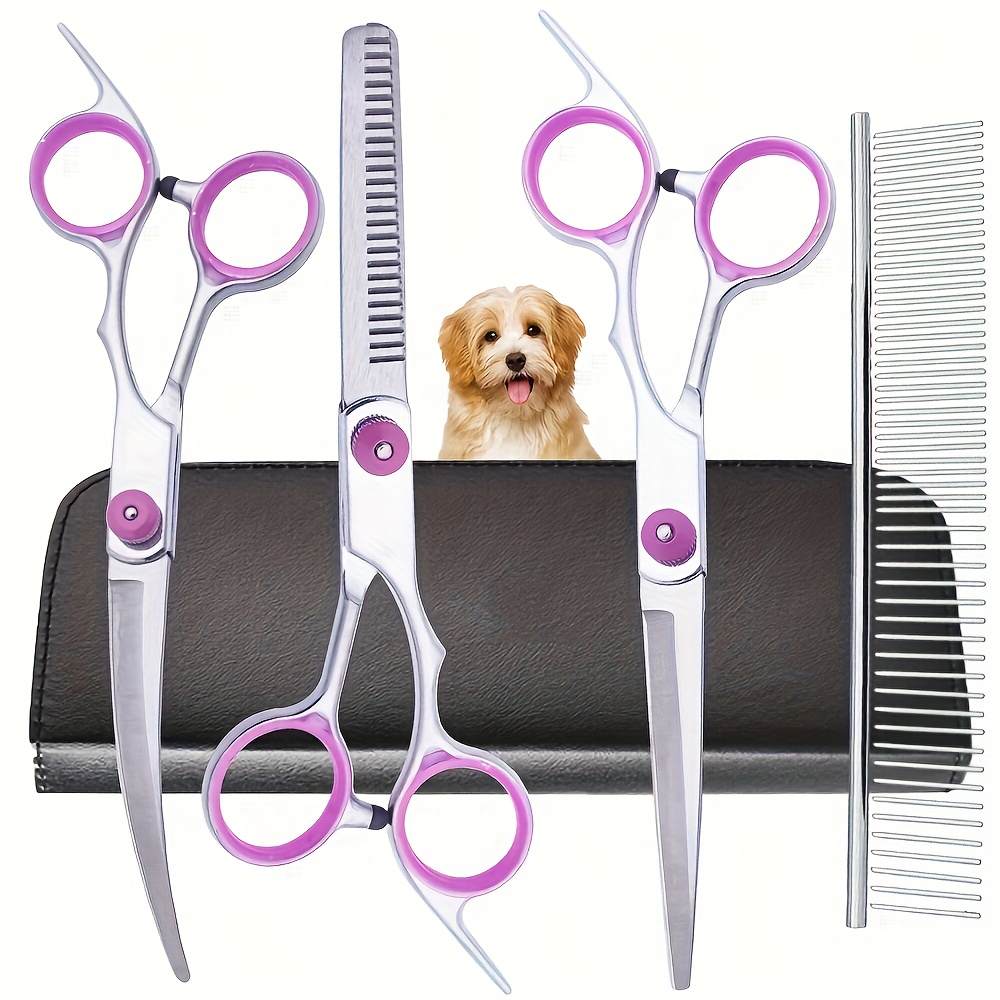 Professional Pet Grooming Scissors Curved - Profesjonalny zestaw nożyczek do pielęgnacji psów,