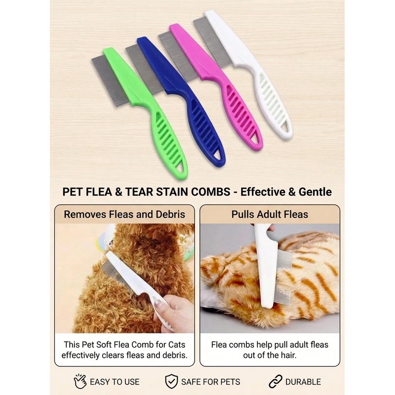 Grzebień do usuwania plam łzow – Flea Comb Fine Tooth Pet Tear Stain recenzja i cena