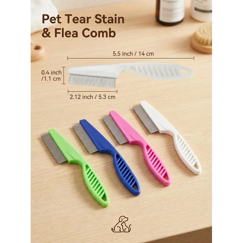 Delikatny grzebień ze stali ni – Flea Comb Fine Tooth Pet Tear Stain recenzja i cena