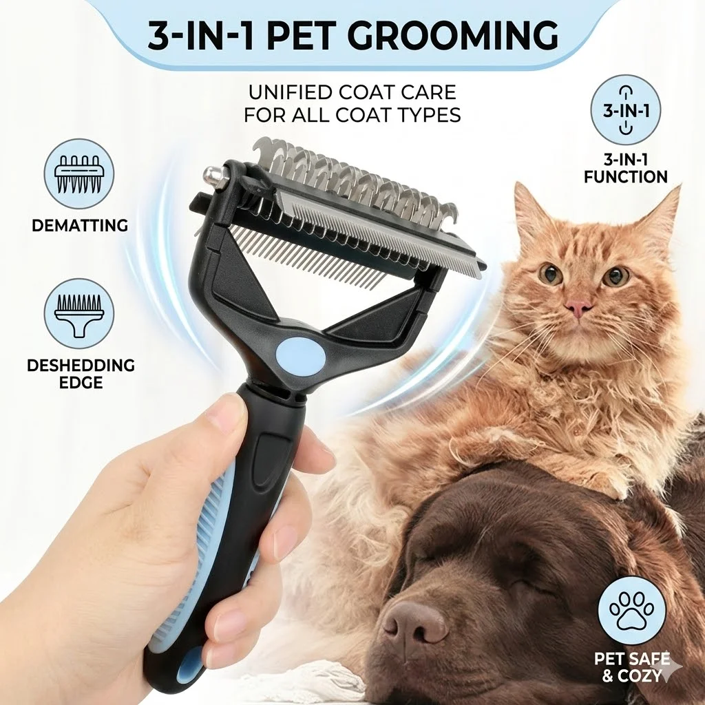 Szczotka do usuwania sierści d – Undercoat Rake Dematting Tool Dog Shedding recenzja i cena