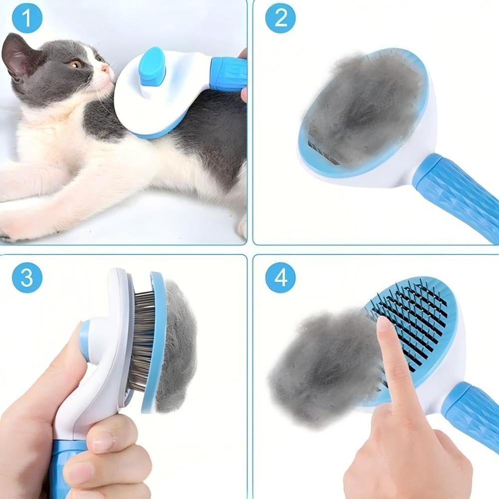 Szczotka do sierści zwierząt z – Slicker Brush Self Cleaning Pet Grooming recenzja i cena