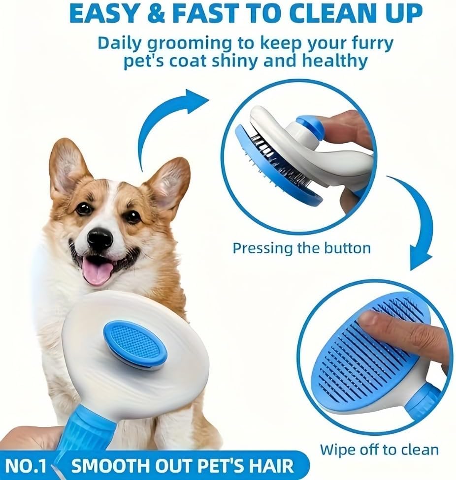 Szczotka do sierści zwierząt z – Slicker Brush Self Cleaning Pet Grooming recenzja i cena
