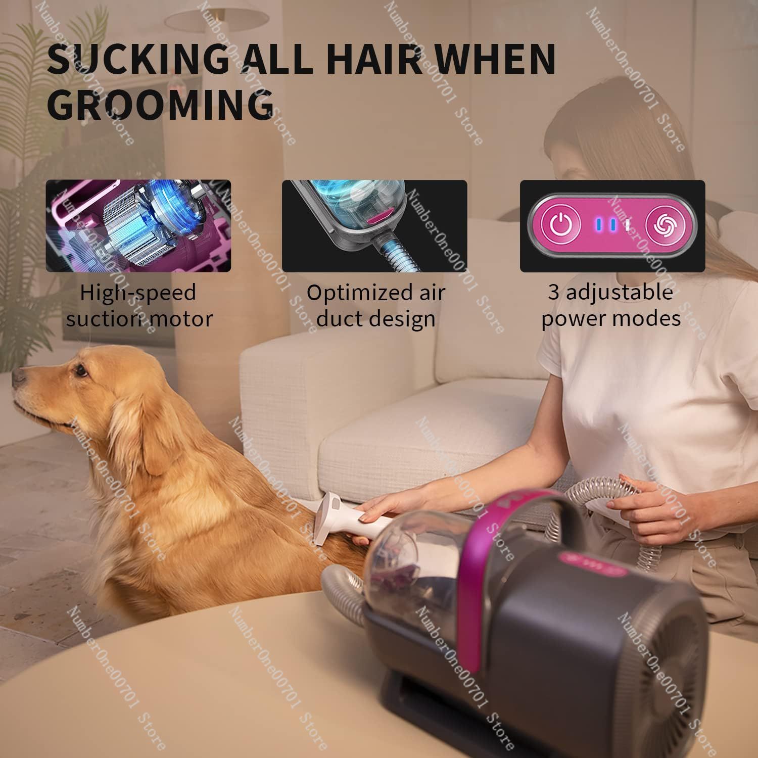 Zestaw do pielęgnacji zwierząt – Pet Grooming Vacuum Suction Kit 5 In 1 recenzja i cena
