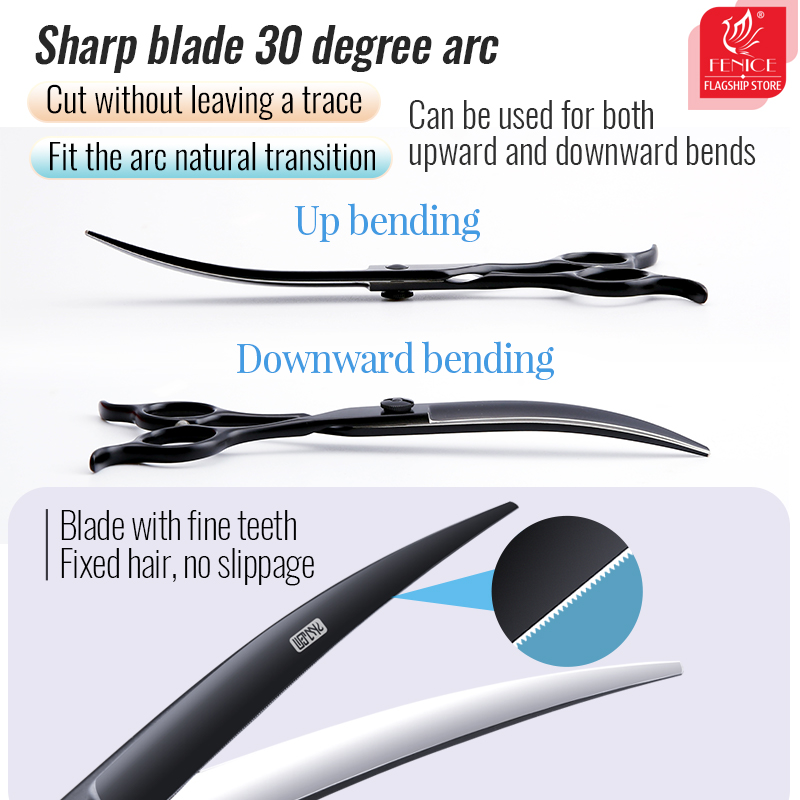 Profesjonalne nożyczki Fenice  – Professional Pet Grooming Scissors Curved recenzja i cena