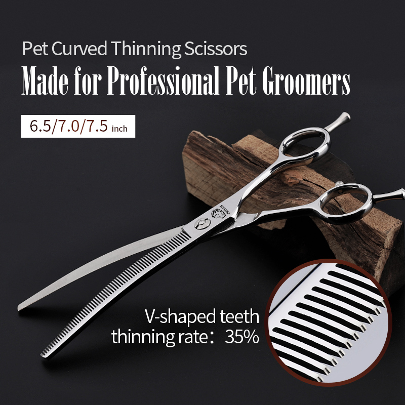 FIRELION 6,5/7,0/7,5 cala prof – Professional Pet Grooming Scissors Curved recenzja i cena