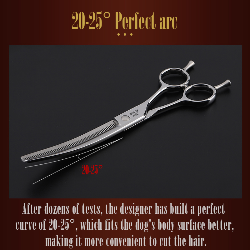 FIRELION 6,5/7,0/7,5 cala prof – Professional Pet Grooming Scissors Curved recenzja i cena