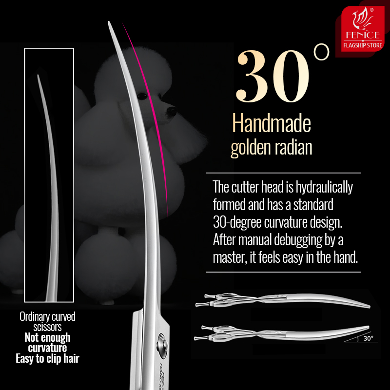 Fenice 6//6,5/7/7,5 cala profe – Professional Pet Grooming Scissors Curved recenzja i cena